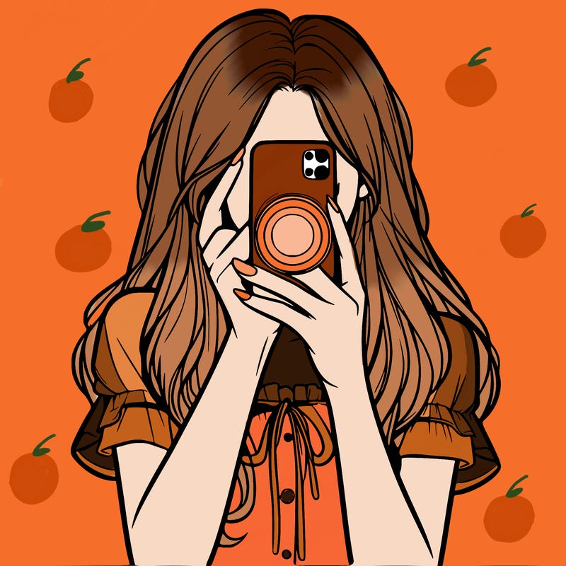 a realistic girl holding her phone taking pictures