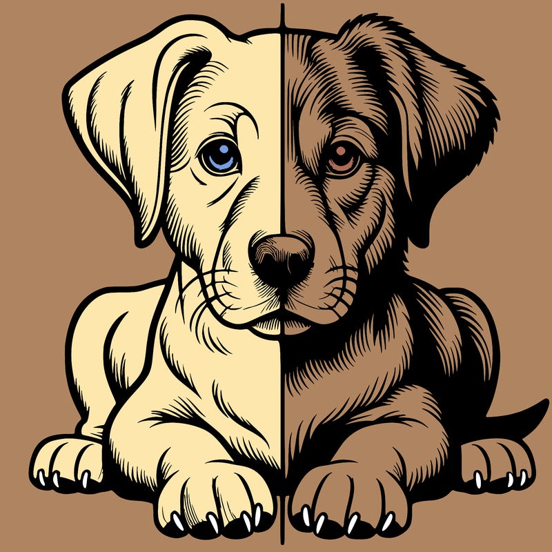 realistic dog split picture