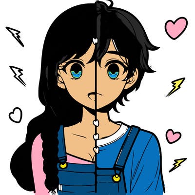 realistic girl boy split