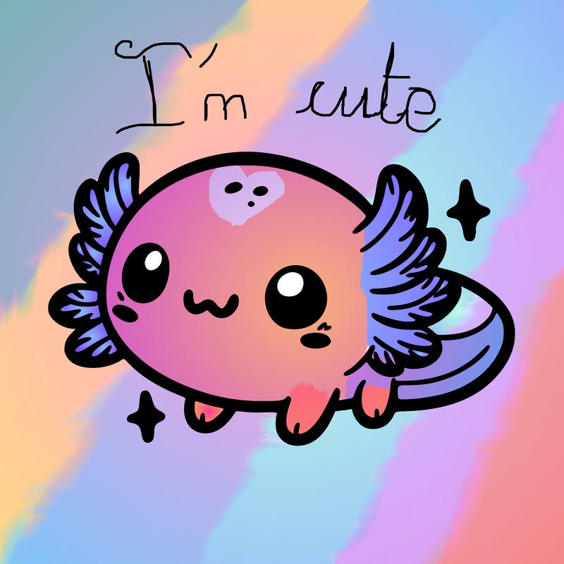 cute easy baby axolotl