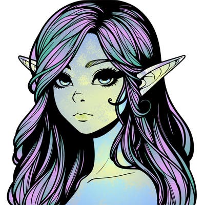 elf girl realistic dark fantasy