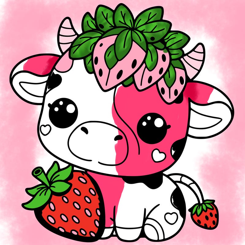 cute strawberry cow
