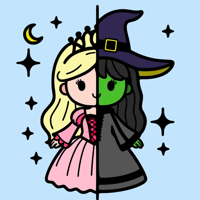 split princess and witch