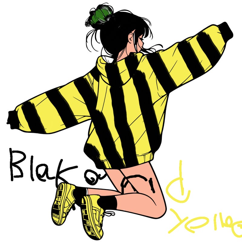 realistic girl jumping with a bun and oversized sweatshirt