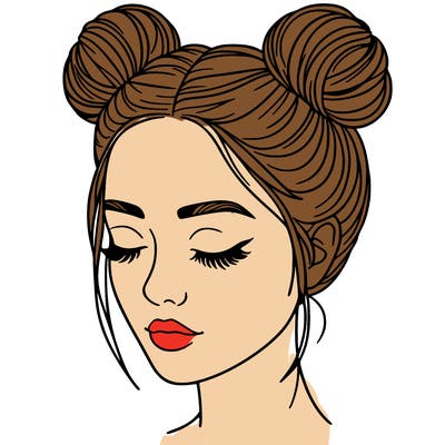 woman with hair buns