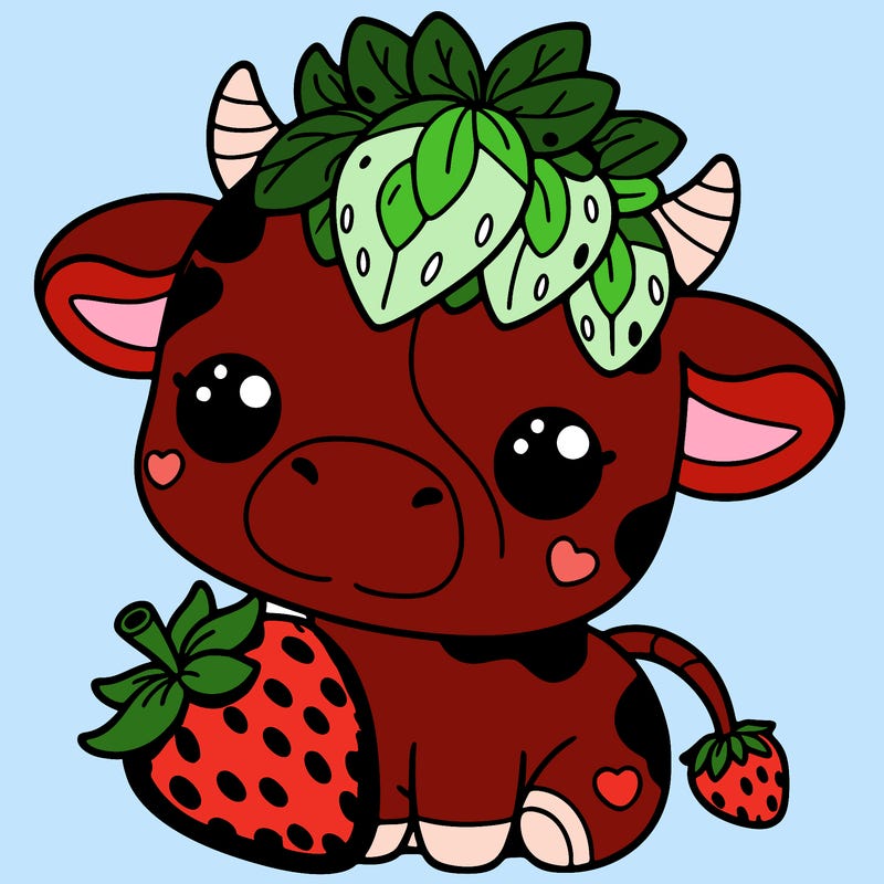 cute strawberry cow