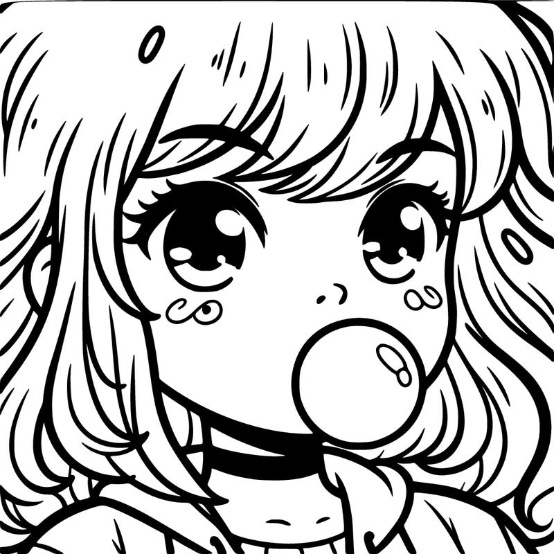 girl blowing gum