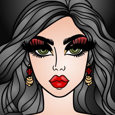 woman with extravagant makeup