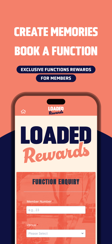 Loaded Rewards - Loaded Rewards mobile app function enquiry screen for member exclusive rewards