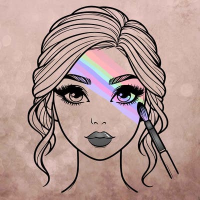 realistic person with makeup