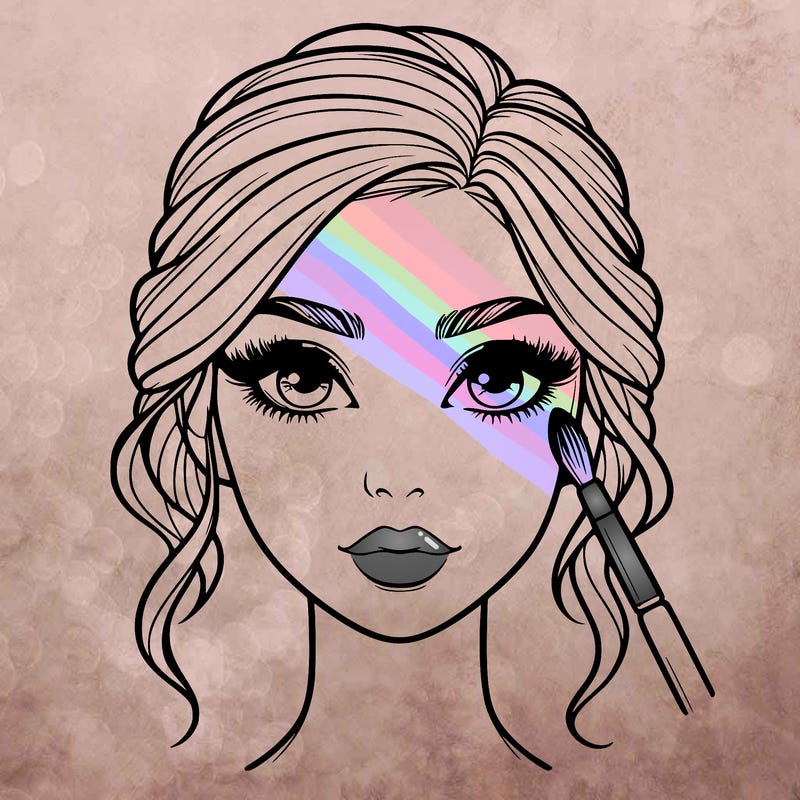 realistic person with makeup