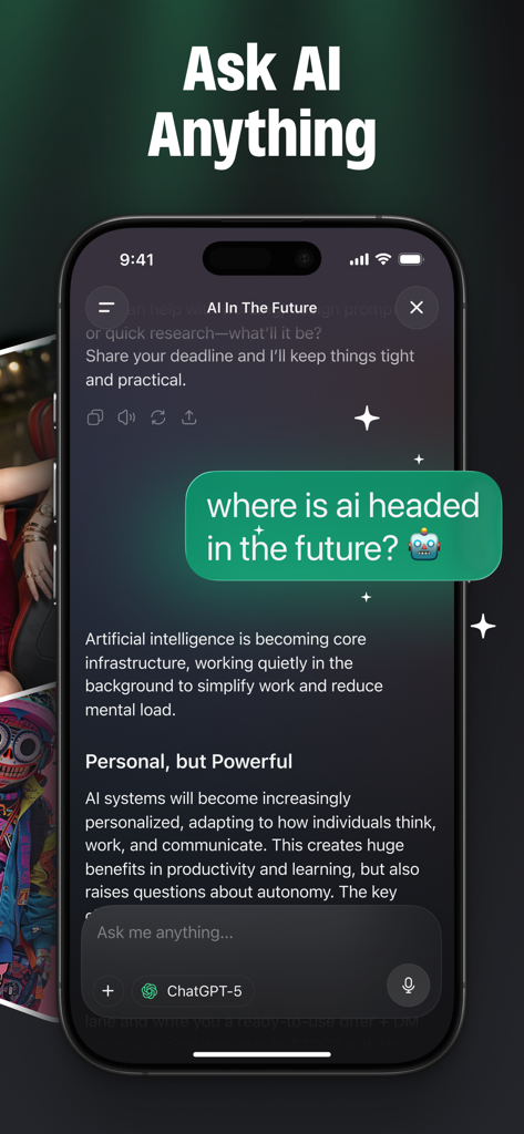 Interface de l'application ChatGO montrant un utilisateur posant une question à l'assistant chatbot IA