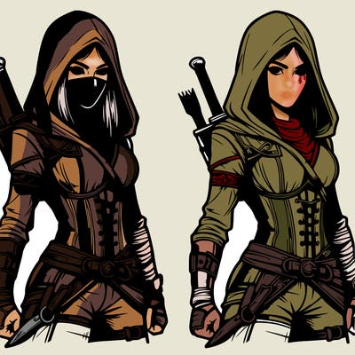 realistic assassin girl