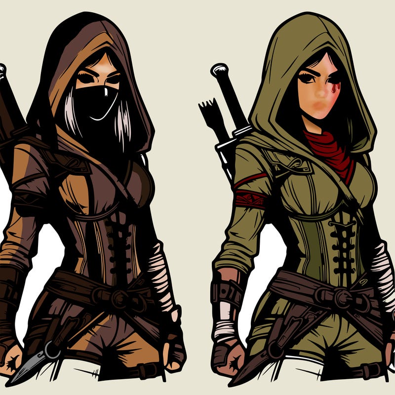 realistic assassin girl