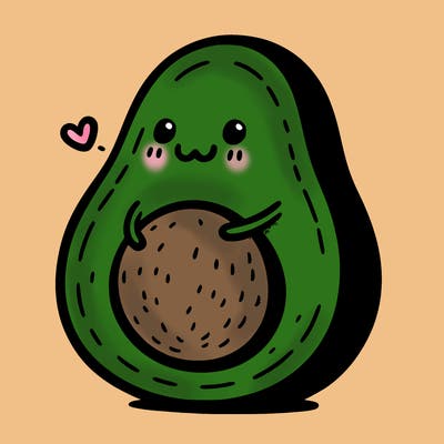 an avocado hugging an avocado
