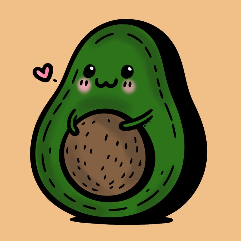 an avocado hugging an avocado