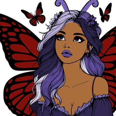 butterfly fairy realistic girl