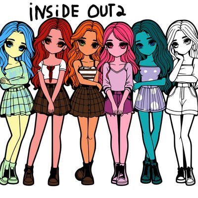 a group of girls realistic