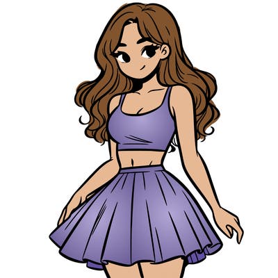 woman in a skirt and crop top
