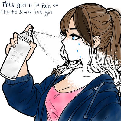 a realistic girl spray, painting