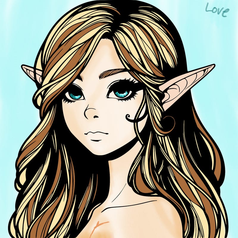 elf girl realistic dark fantasy