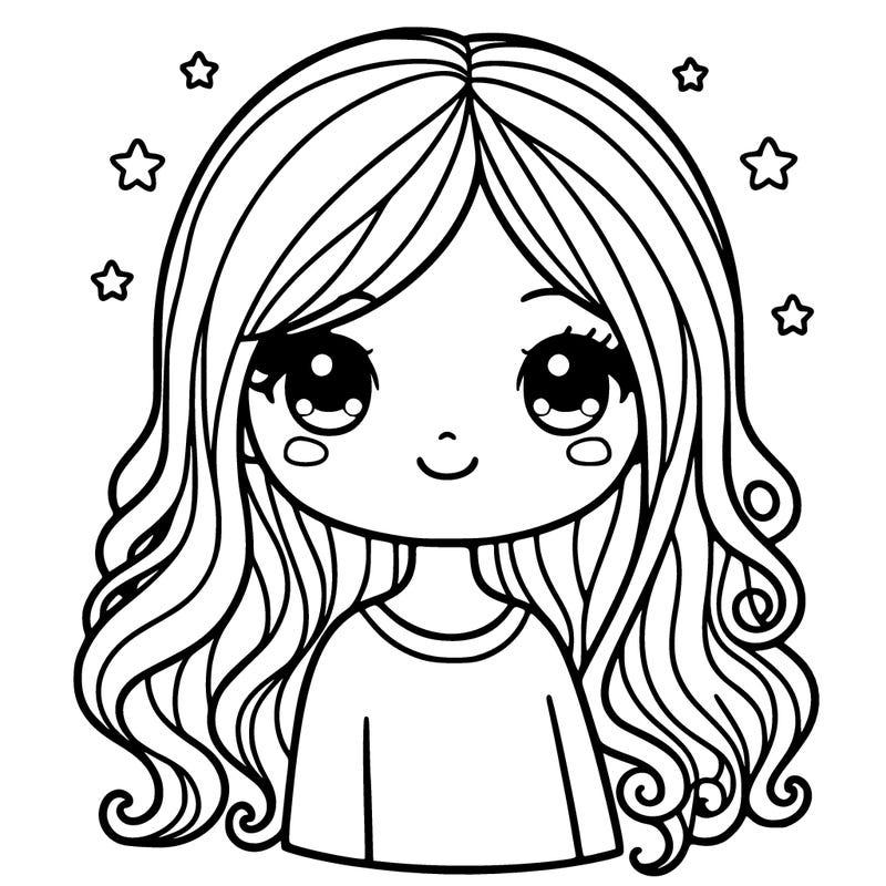 a girl with long hair