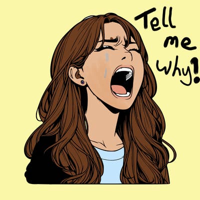 screaming realistic, girl