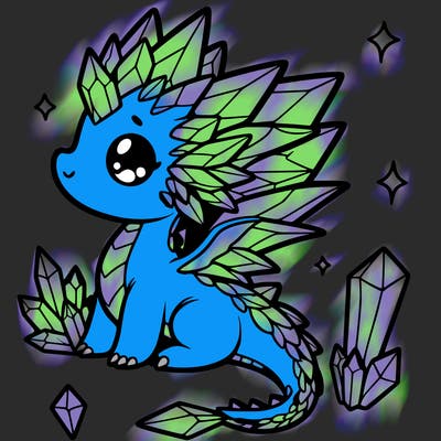 little cute crystal dragon