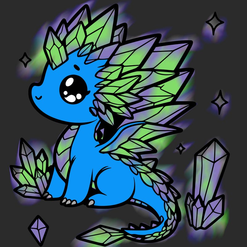 little cute crystal dragon