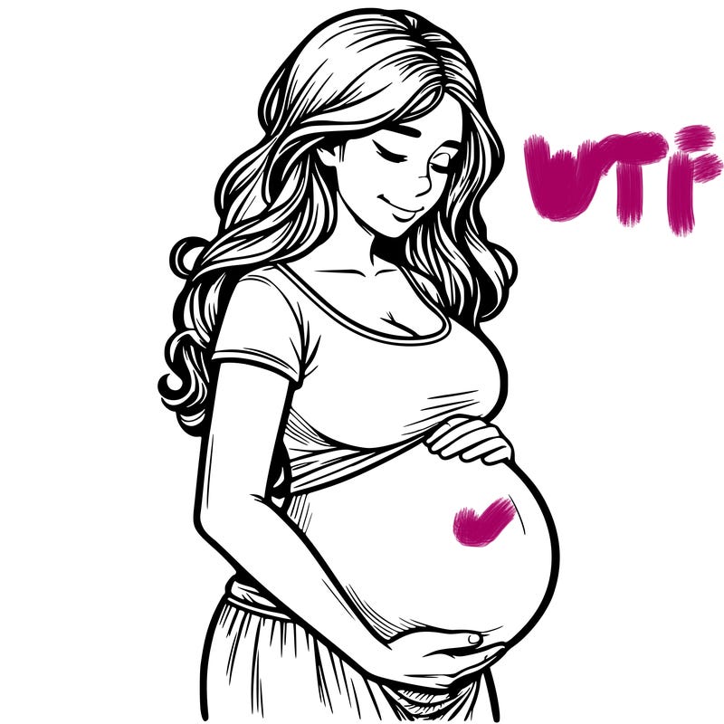 woman heavily pregnant realistic