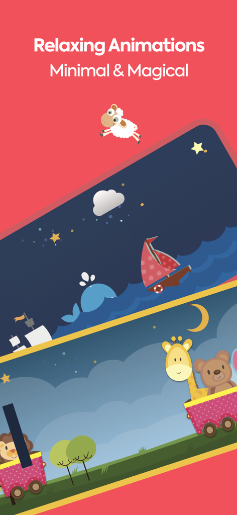 Animazioni a cartoni animati di animali e scene notturne utilizzate come luce notturna rilassante per i bambini