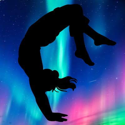 a woman doing a flip