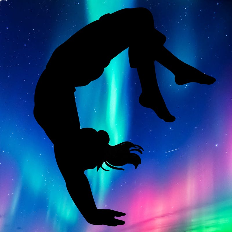 a woman doing a flip