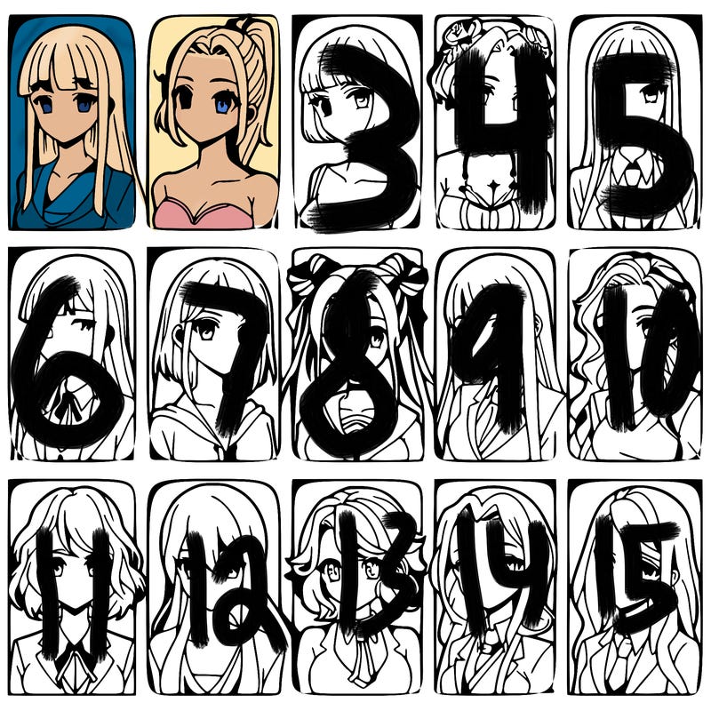 girls that look diffrent anime