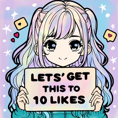 girl holding up sign that says let’s get this to 10 likes realistic