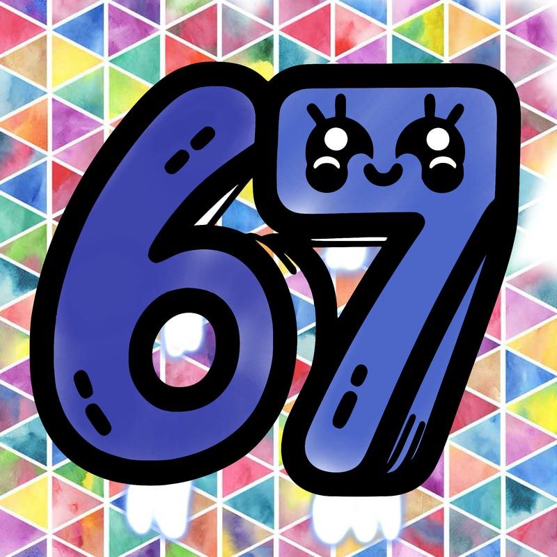 the numbers 67