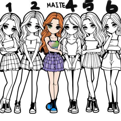 a group of girls realistic