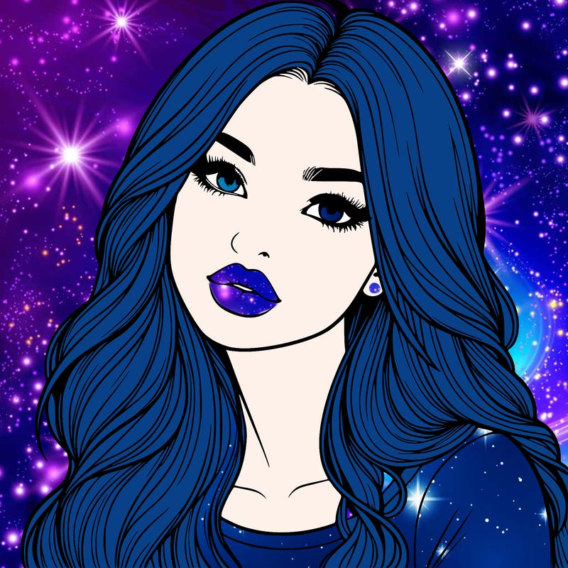 realistic girl with hair on her hair and lips