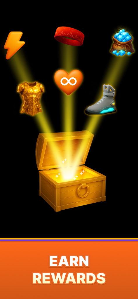 HooperIQ: Learn Basketball - A glowing treasure chest displaying basketball gear rewards and items