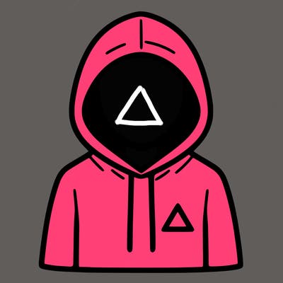 a person with non face waering a hoodie with a small triangle symbol