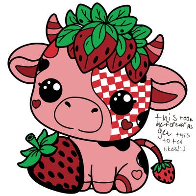 cute strawberry cow
