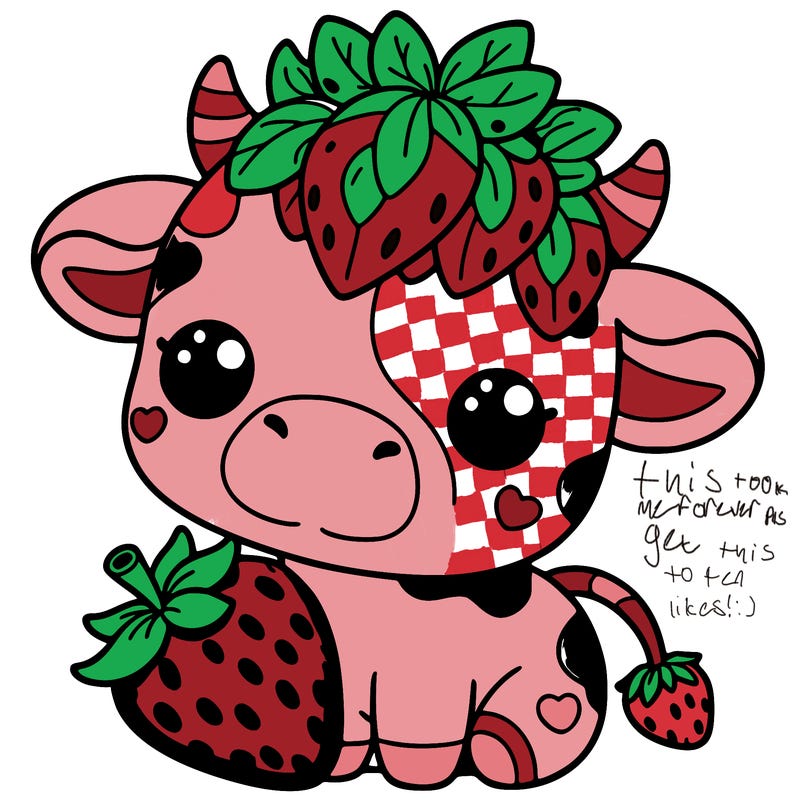 cute strawberry cow