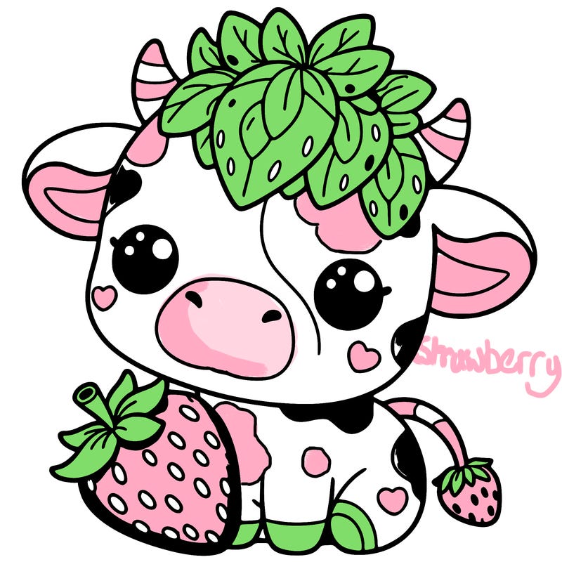 cute strawberry cow