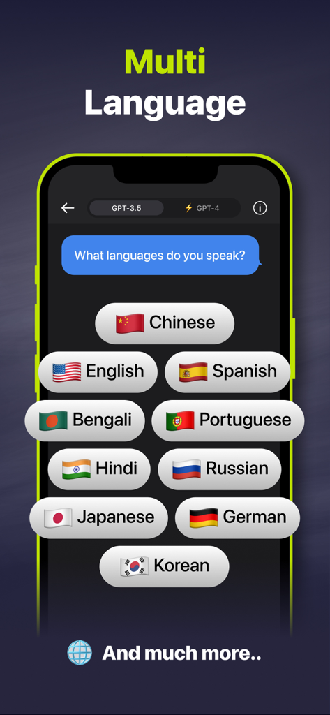 Smart Solver – AI Homework Aid - Smart Solver app screen showcasing multi-language support for homework help with flags of various countries like USA, Spain, and China.