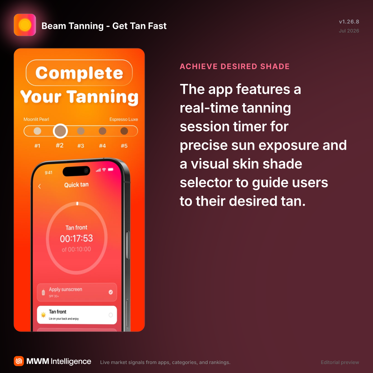 Beam Tanning - Get Tan Fast - Weather App | MWM