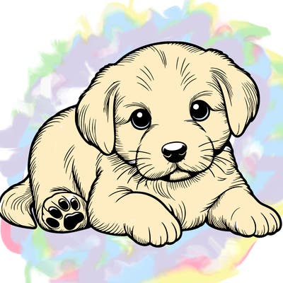 a cute realistic puppy