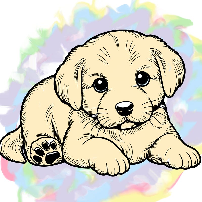 a cute realistic puppy