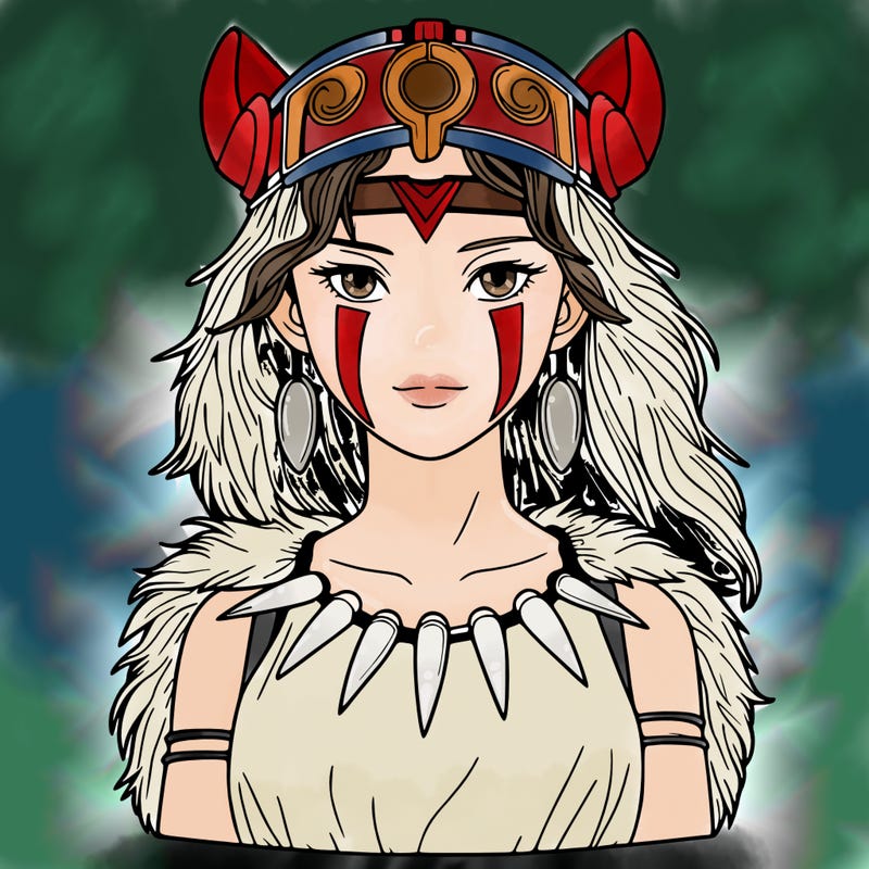 realistic detailed san princess mononoke