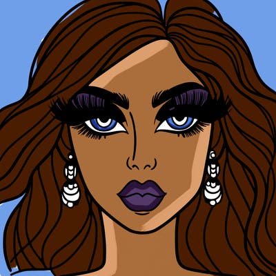 woman with extravagant makeup