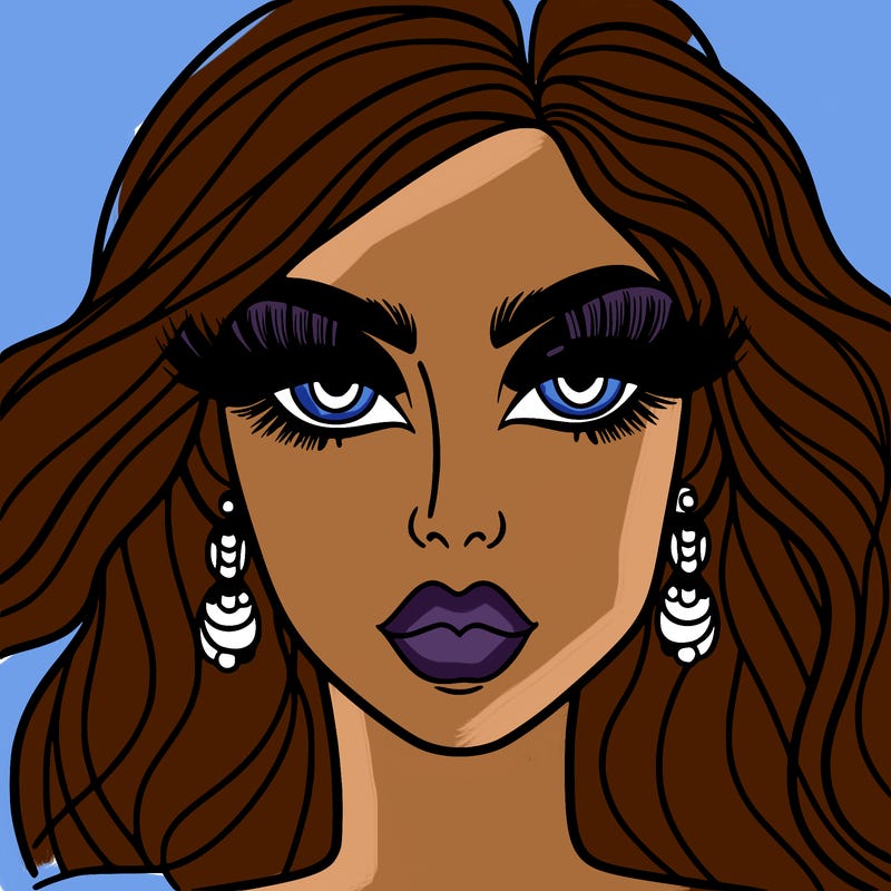 woman with extravagant makeup